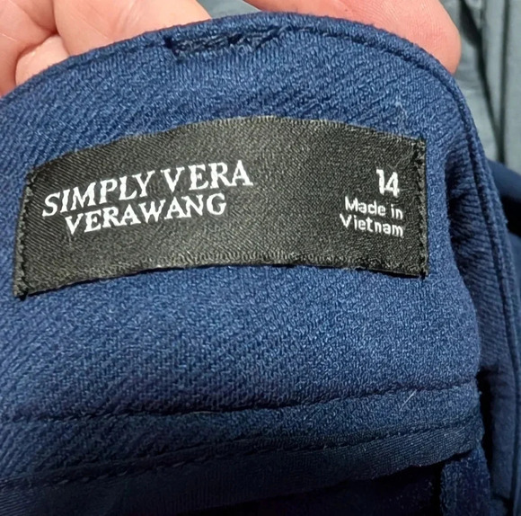 Simply Vera Vera Wang Women's High-Waist Skinny Ankle Pants Blue Beauty Sz14 EUC - Picture 7 of 14